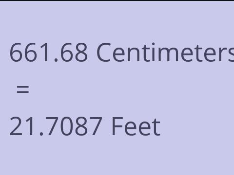 661.68 CM TO FEET