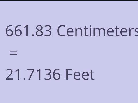 661.83 CM TO FEET