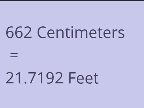 662 CM TO FEET