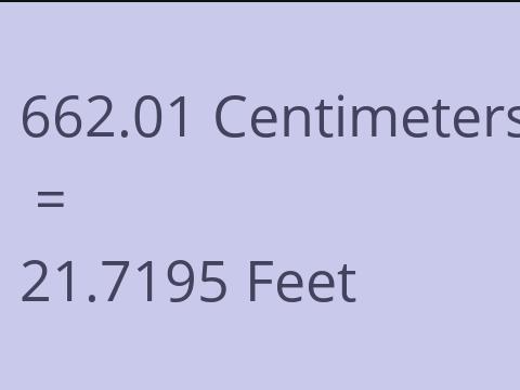 662.01 CM TO FEET