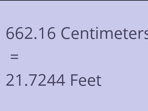 662.16 CM TO FEET