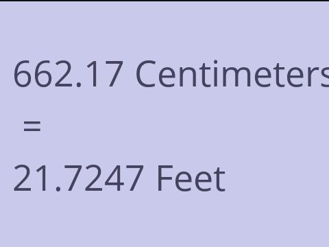 662.17 CM TO FEET