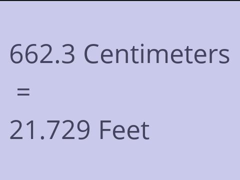 662.3 CM TO FEET