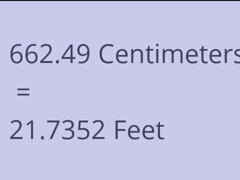 662.49 CM TO FEET