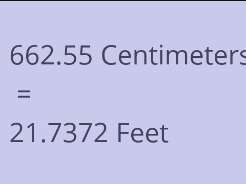 662.55 CM TO FEET