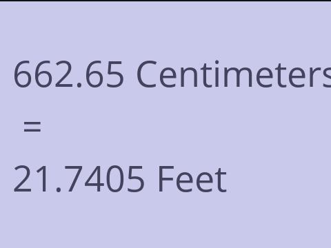 662.65 CM TO FEET