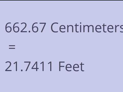 662.67 CM TO FEET