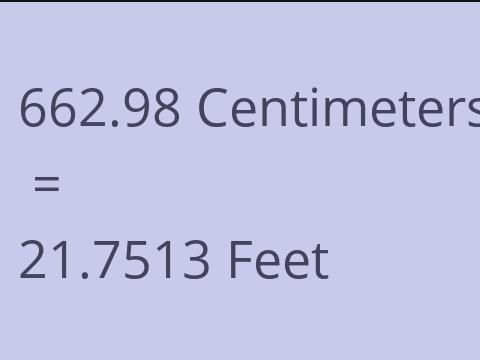 662.98 CM TO FEET