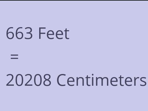 663 FEET TO CM