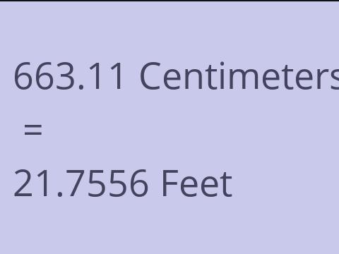 663.11 CM TO FEET