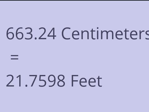 663.24 CM TO FEET