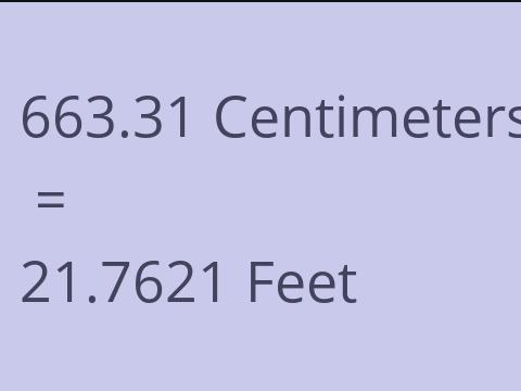 663.31 CM TO FEET