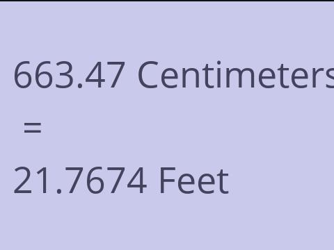 663.47 CM TO FEET