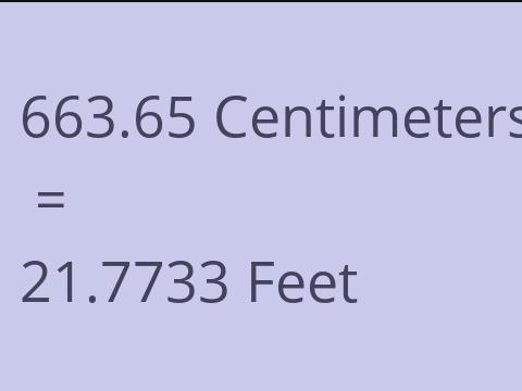 663.65 CM TO FEET