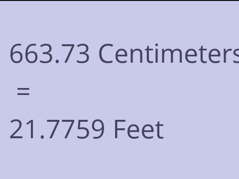 663.73 CM TO FEET