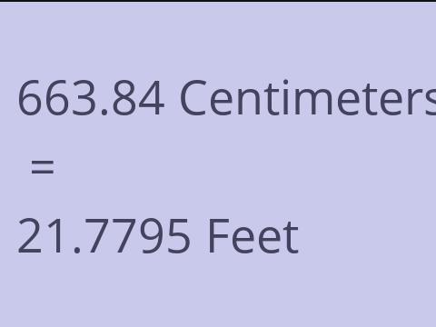 663.84 CM TO FEET