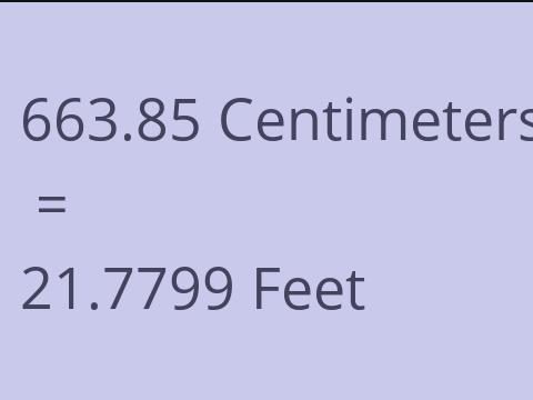 663.85 CM TO FEET