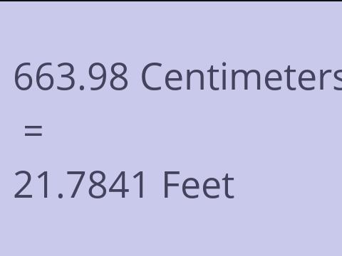 663.98 CM TO FEET