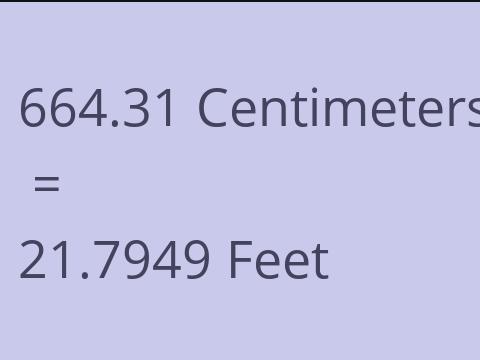 664.31 CM TO FEET