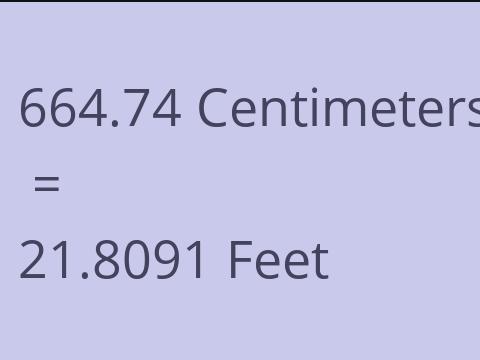 664.74 CM TO FEET