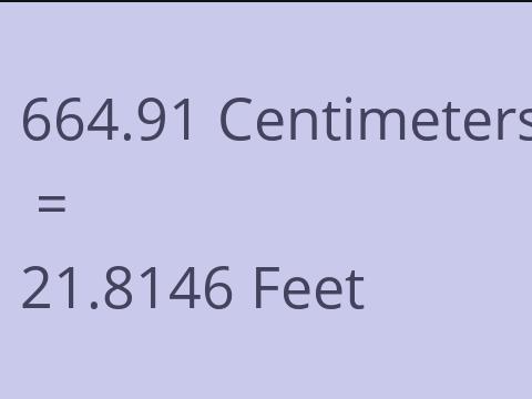 664.91 CM TO FEET