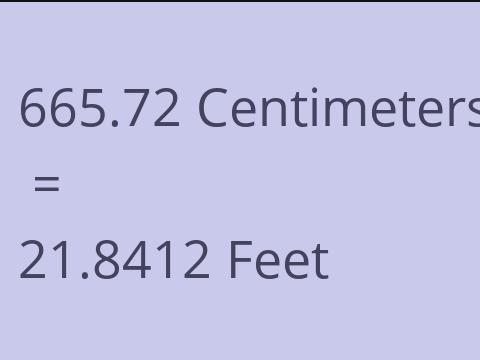 665.72 CM TO FEET