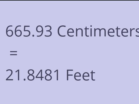 665.93 CM TO FEET