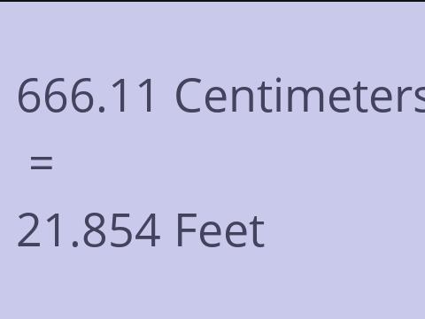 666.11 CM TO FEET