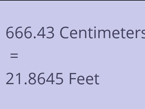 666.43 CM TO FEET