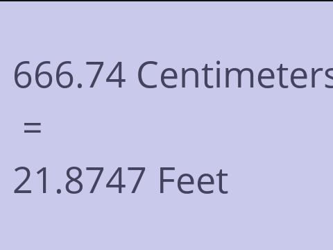 666.74 CM TO FEET