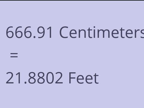 666.91 CM TO FEET