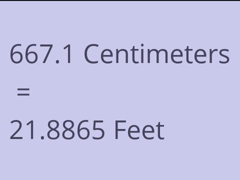 667.1 CM TO FEET