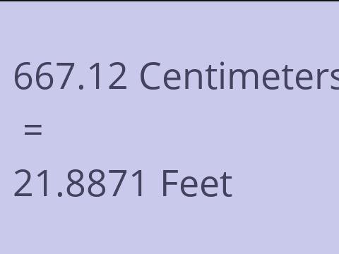 667.12 CM TO FEET