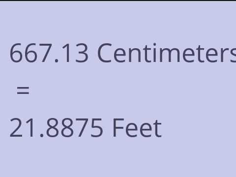 667.13 CM TO FEET