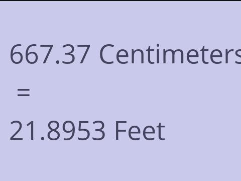 667.37 CM TO FEET