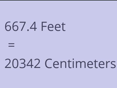 667.4 FEET TO CM