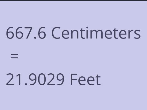 667.6 CM TO FEET