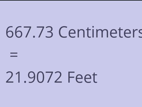 667.73 CM TO FEET