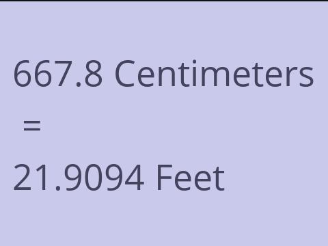 667.8 CM TO FEET