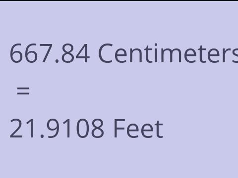 667.84 CM TO FEET