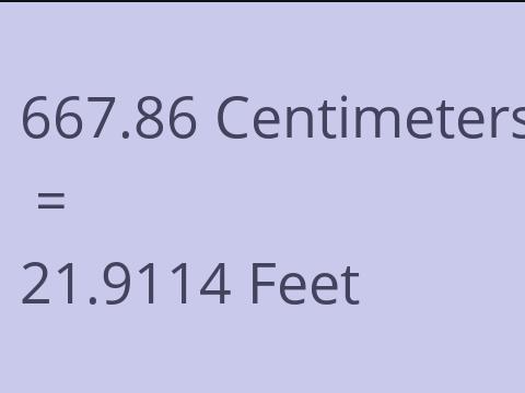 667.86 CM TO FEET