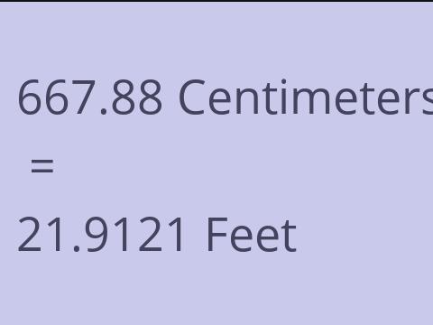 667.88 CM TO FEET