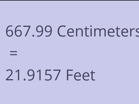 667.99 CM TO FEET