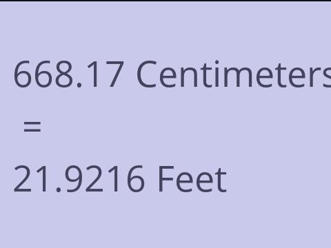 668.17 CM TO FEET