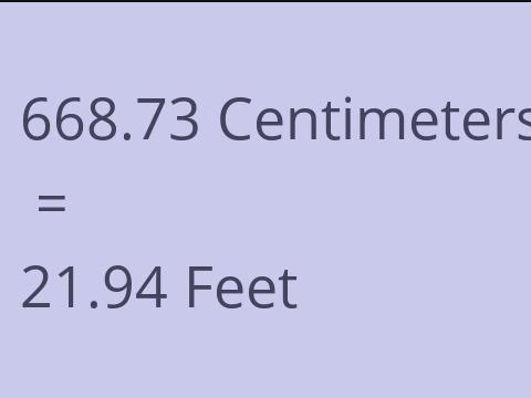 668.73 CM TO FEET