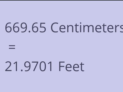 669.65 CM TO FEET