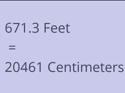 671.3 FEET TO CM