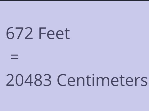 672 FEET TO CM