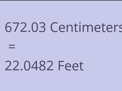 672.03 CM TO FEET