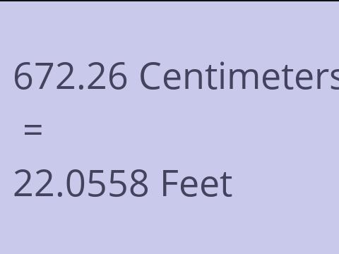 672.26 CM TO FEET